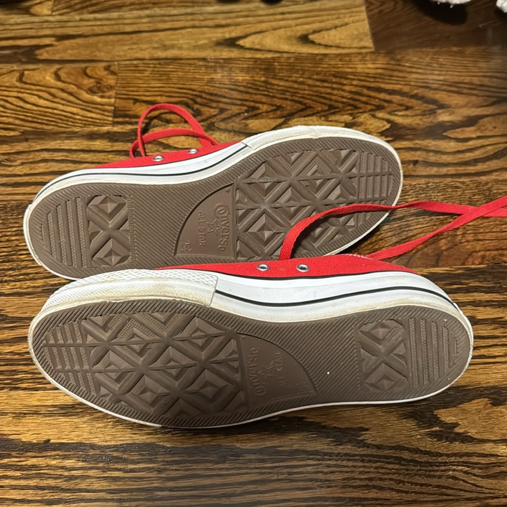 Red Low Top Platform Converse - image 2